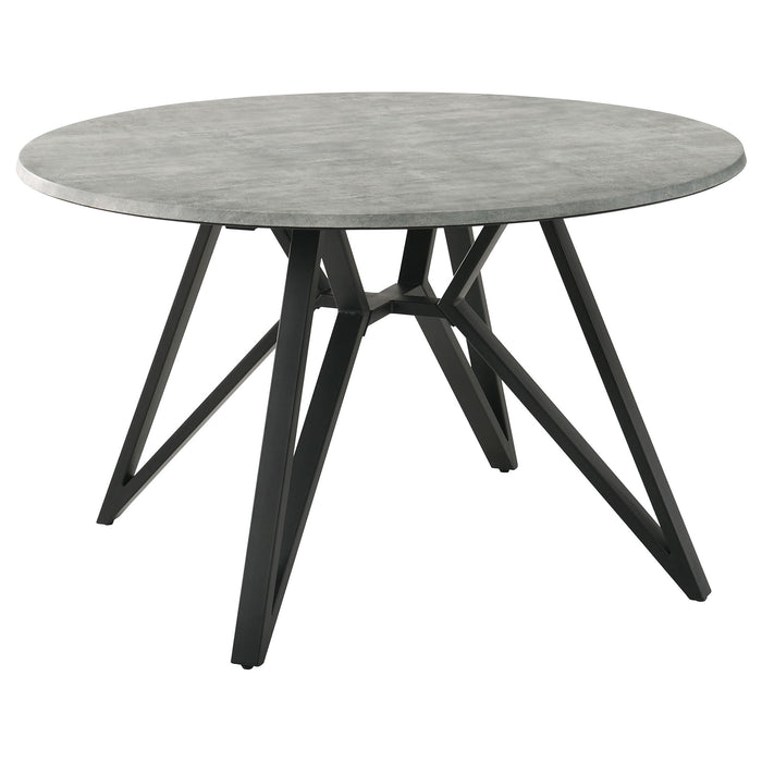 Royceton - Top Dining Table Industrial Round Dining Table - Gray / Black