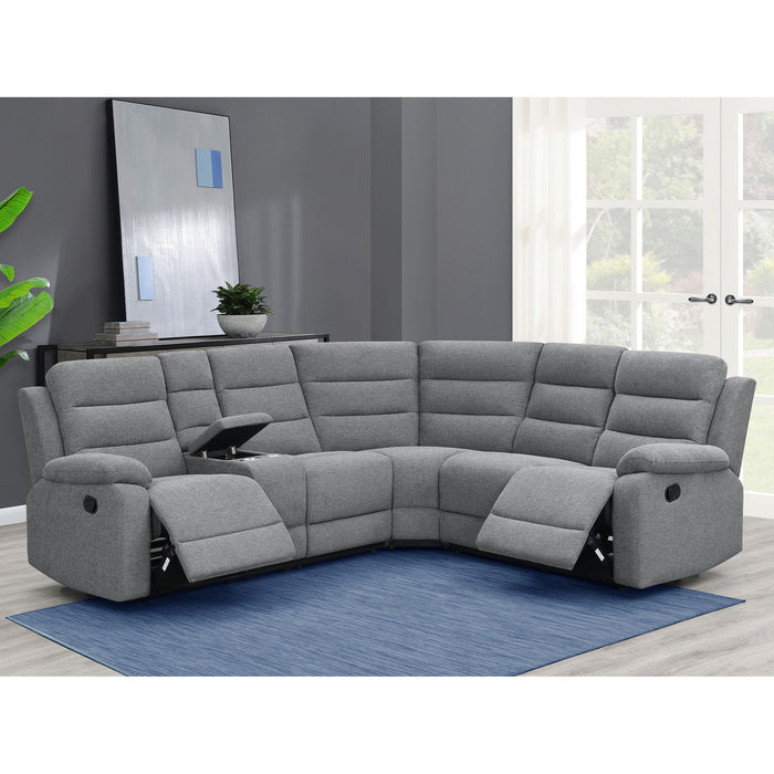 Aaron - 3 Piece Upholstered Sectional - Smoke