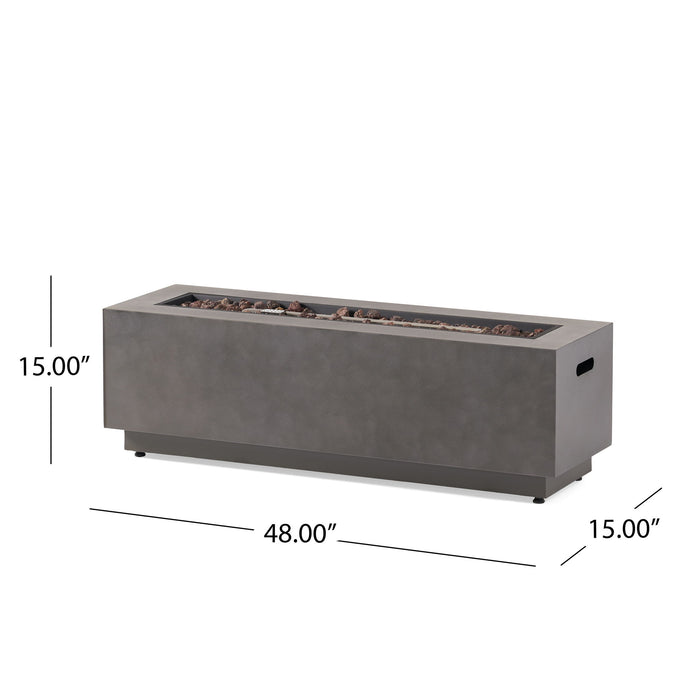Modern Rectangular Iron Fire Pit 50,000 Btu
