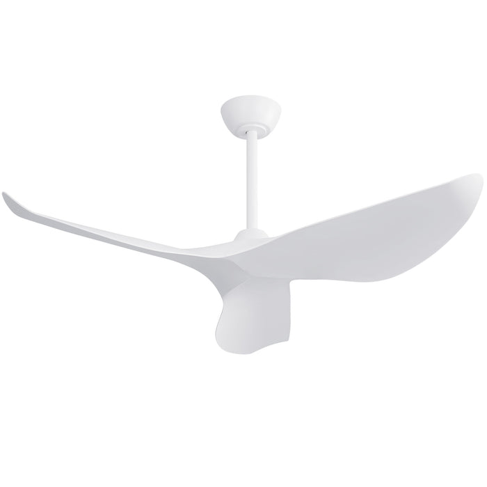Ceiling Fan Without Light, DC Motor Remote Control Fan For Indoor / Outdoor Use - White