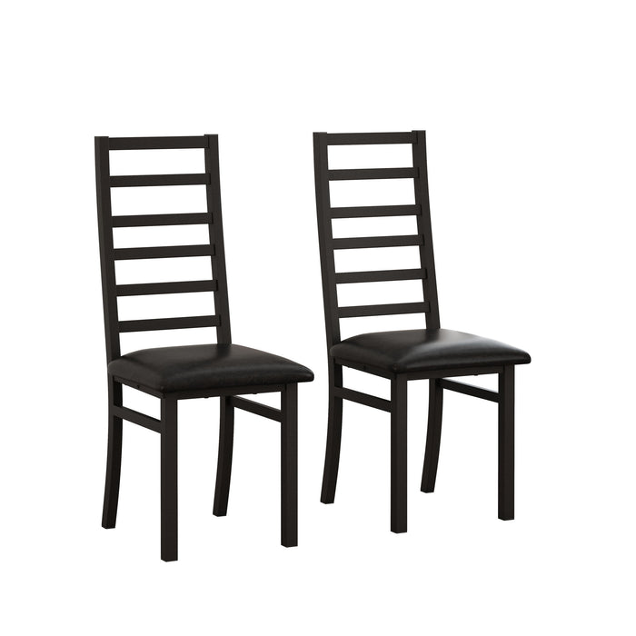 Metal Dining Chairs With Steel Legg, High Back Armless Design