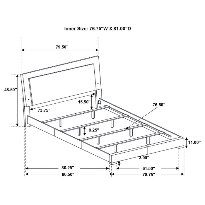 Strick & Bolton - High Gloss Panel Bed With LED Lights