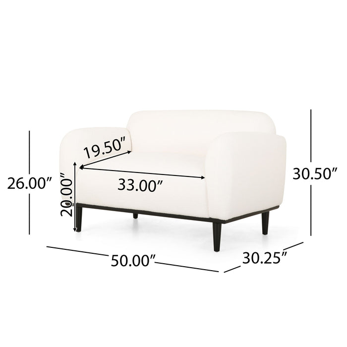 Sway - Upholstered Loveseat With Wood Legs And Round Arms