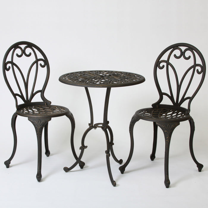Thomas - 3 Pieces Cast Bistro Set - Black / Gold