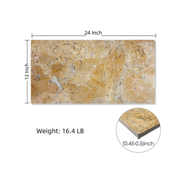 Marble For Floor And Wall Polished Marble Tile Stone (Set of 4) - Beige / Gold
