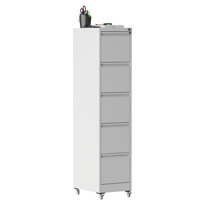 Drawer Metal Locking Vertical File Cabinet With Wheels Heavy Duty Lockable Storage