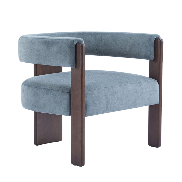 Modern Upholstered Accent Arm Chair With Barrel Back Design