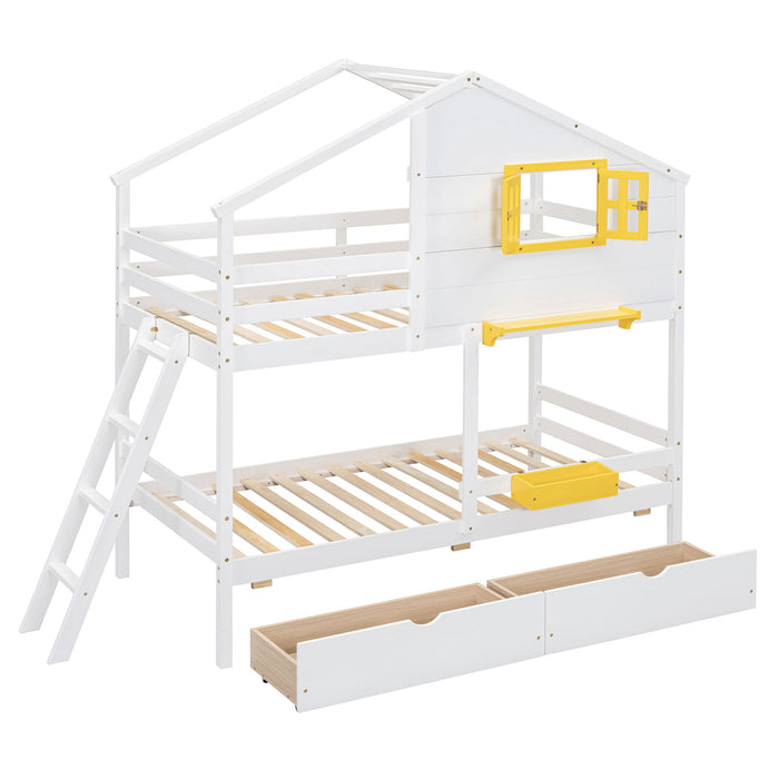 Bunk Bed With Playhouse Roof And Window