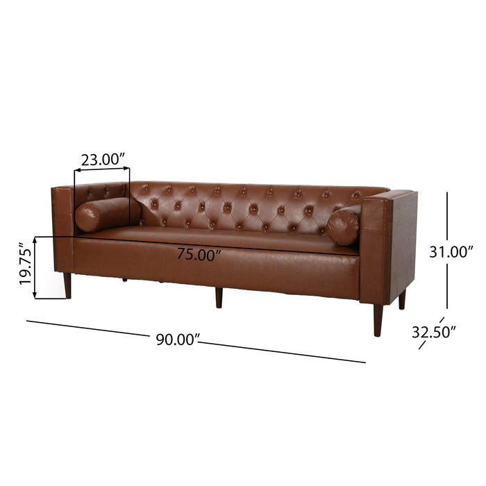 Contemporary 3 Seater Sofa With Tufted Design