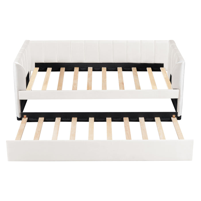 Upholstered Daybed With Ergonomic Design Backrest