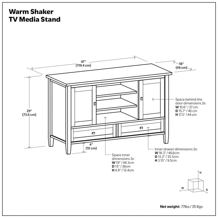 Warm Shaker - Transitional Style TV Media Stand