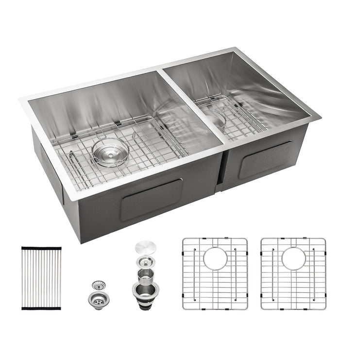 Modern Double Bowl Undermount Sink Design With 10" Deep Basins