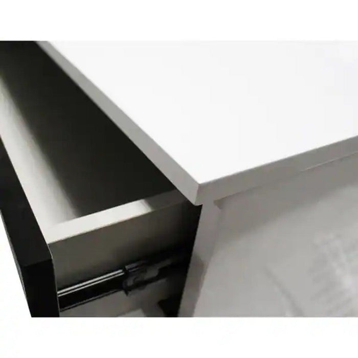 2 Drawer Nightstand, Bedside Table - White / Black