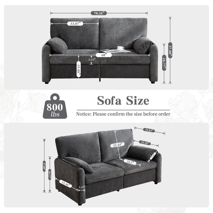 Modern Minimalist Down Filled Sofa