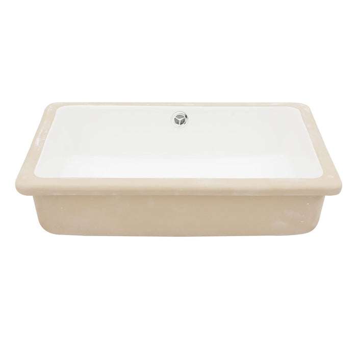 Modern Ceramic Rectangular Undermount Bathroom Sink With Overflow