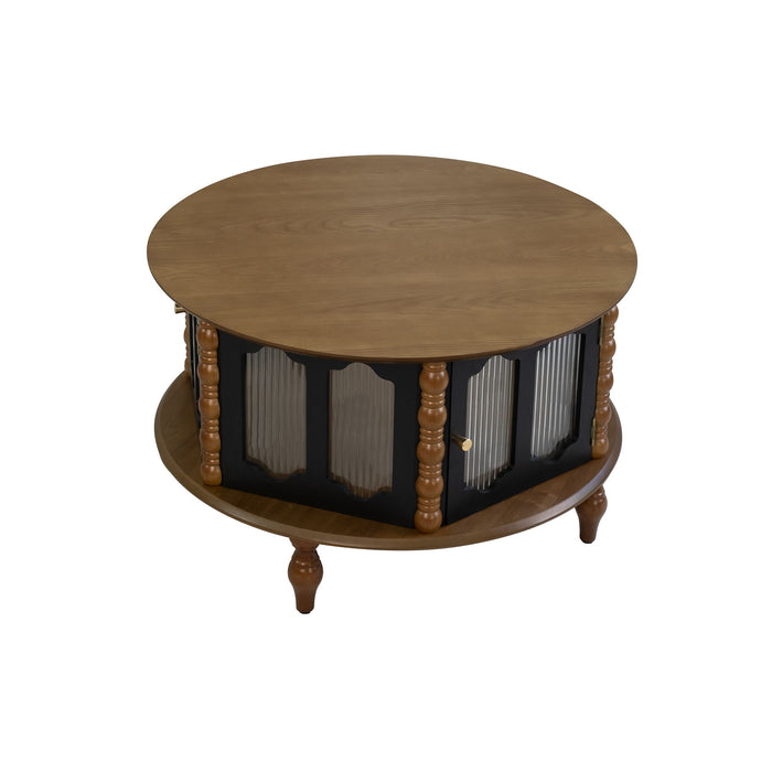 Round 3 Door Storage Coffee Table For Living Room