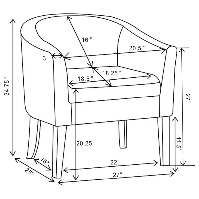 Barrel Back Accent Chair - Gray