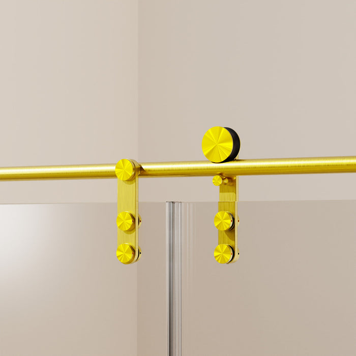 Frameless Single Sliding Shower Doors With Towel Rail & Handle