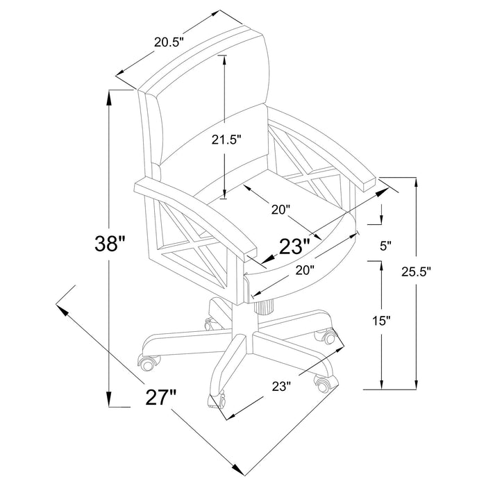 Upholstered Game Chair With Casters - Brown