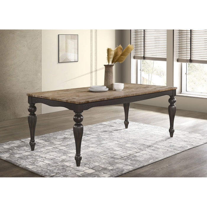 Kavita - Dining Table With Turned Leg - Brown