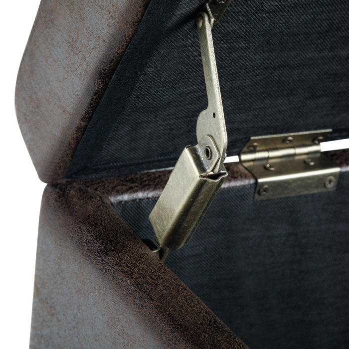 Avalon - Storage Ottoman Bench - Distressed Brown