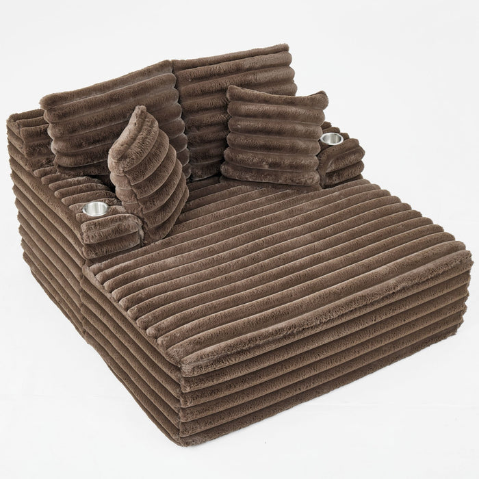 Oversized Chaise Lounge Chair Indoor With Pillows For Living Room