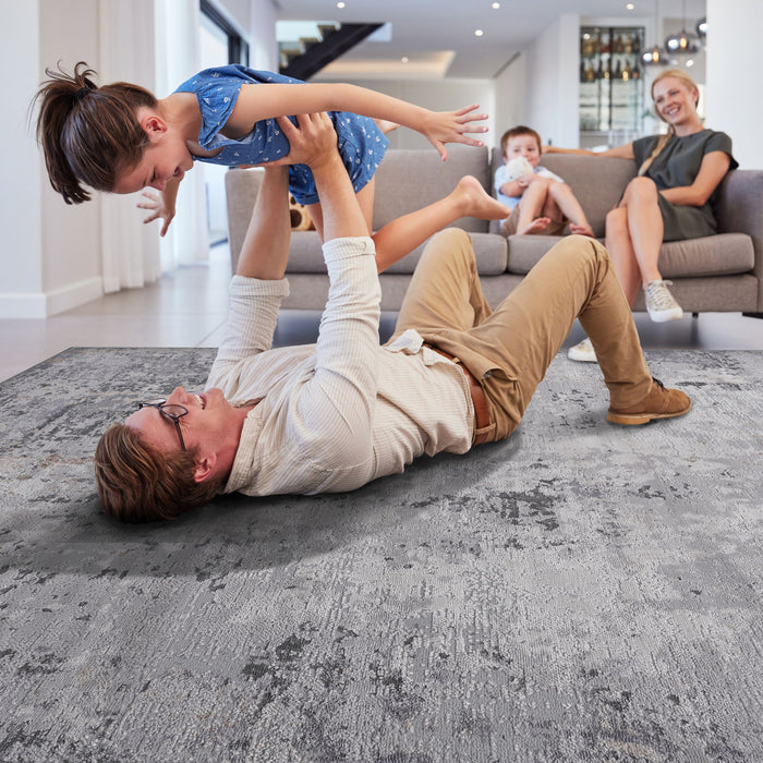 Marfi - 8' X 10' Abstract Area Rug - Ivory / Sand