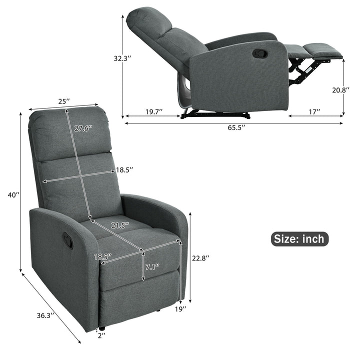 Modern Recliner Manual, Home Theater Chair With Adjustable Backrest