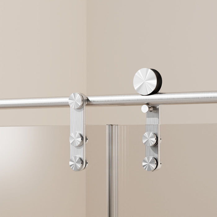 Frameless Single Sliding Shower Doors With Towel Rail & Handle