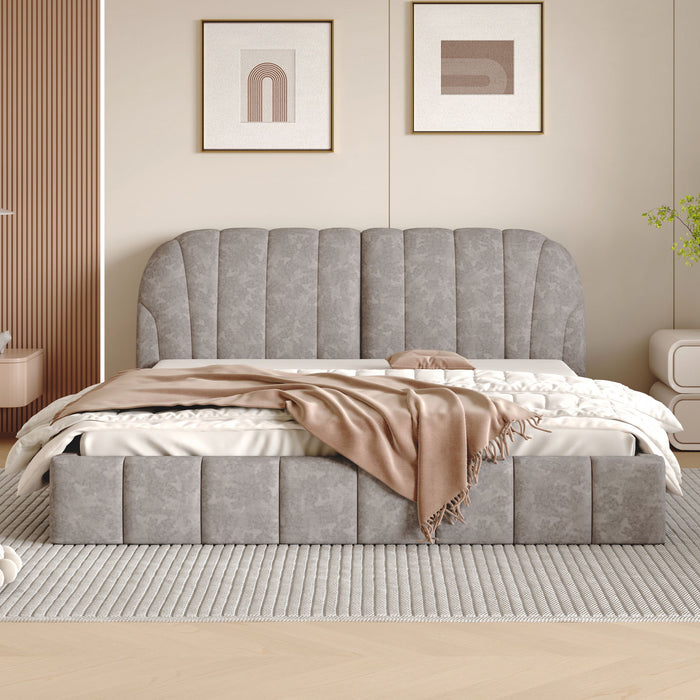 Elegant Design Upholstered Platform Bed