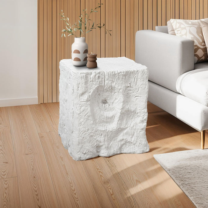 Square Accent Table, Indoor Outdoor - White