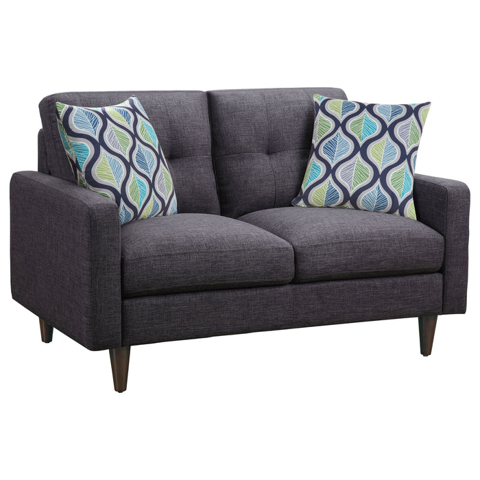 Gavito - Retro Tufted Loveseat With Track Arm - Gray