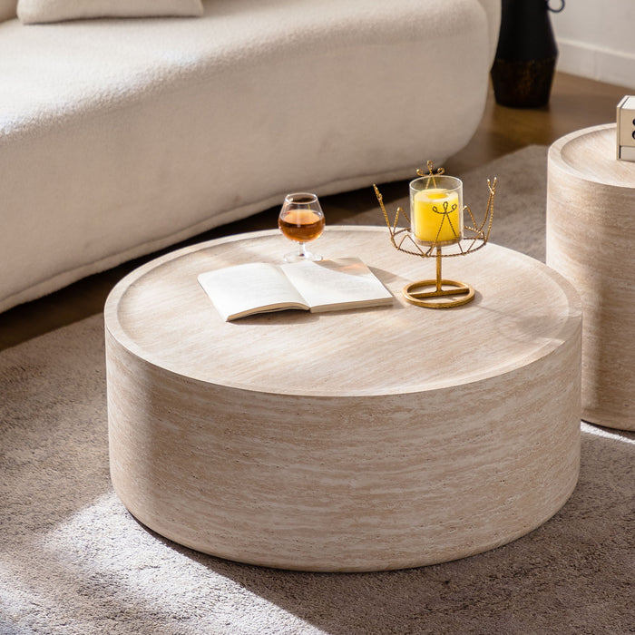 Modern Round Table With Mars Pattern For Living Room