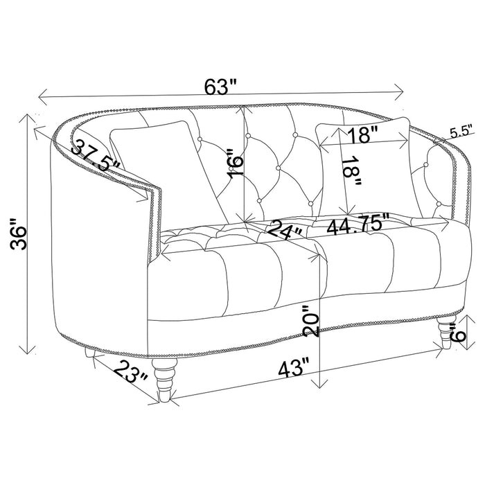 Colby - Loveseat With Tufted Design - Gray
