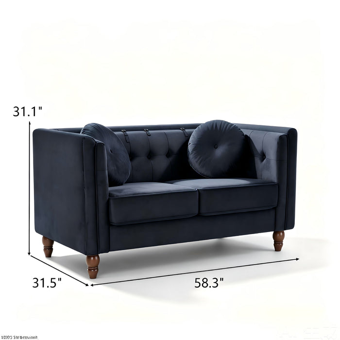Chesterfield Loveseat 2 Seater Couch For Living Room