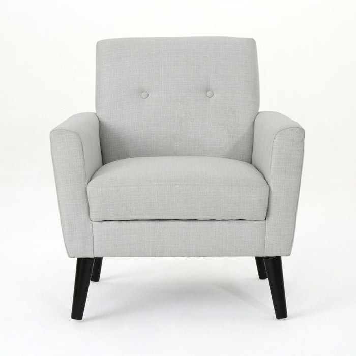 Radiantize - Upholstered Fabric Club Chair With Square-Off Back And Button Tufted