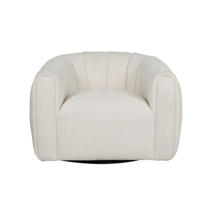 Serenizia - Upholstered Velvet Swivel Chair With Channel Tufted