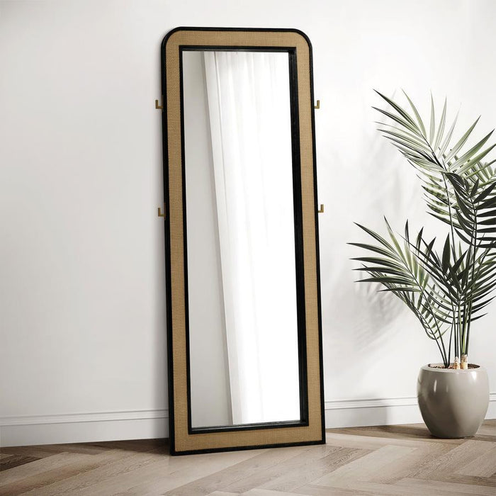 Arini - Cane Weave Full Length Standing Floor Mirror