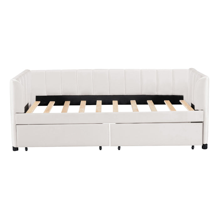 Upholstered Daybed With Ergonomic Design Backrest