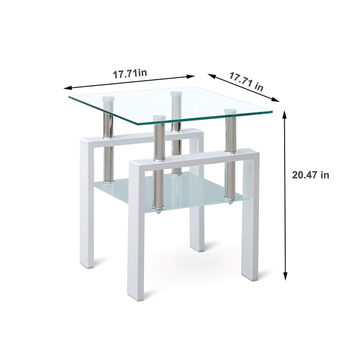 Tempered Glass Table With Storage