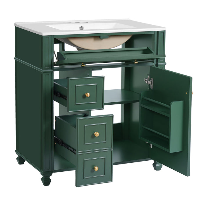 Bathroom Vanity Cabinet With Sink, Soft Close Doors With Door Organizer