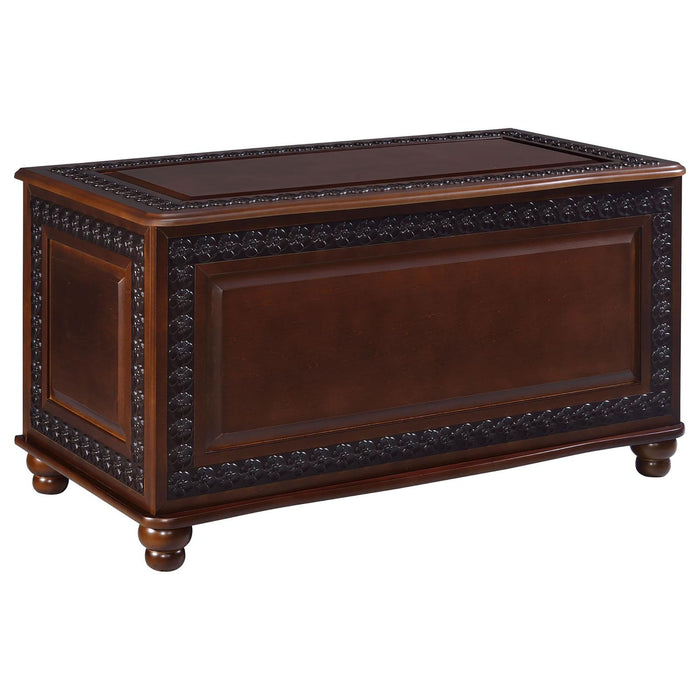 Ornate - Deep Flip Open Storage Cedar Chest With Cedar Lining - Brown