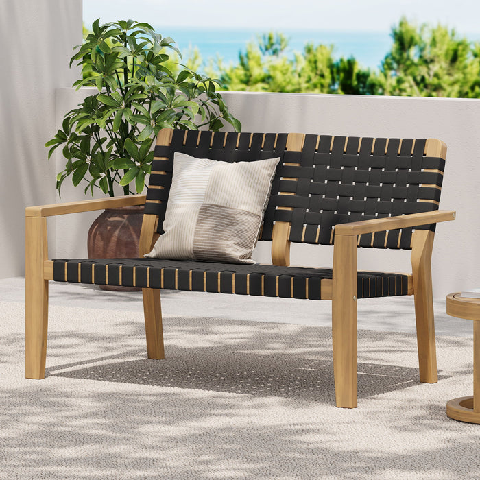 Woven Rope Outdoor Deep Seating Porch Loveseat For Garden