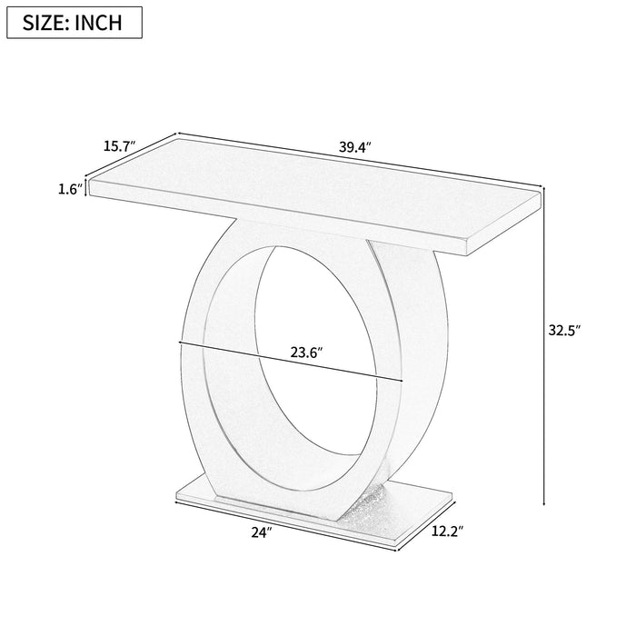 Console Table With Oval Base And Reinforced Bottom Plate