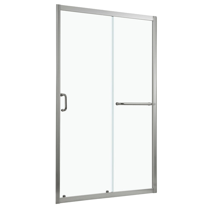 Single Sliding Bypass Shower Door, Tempered Glass Enclosure