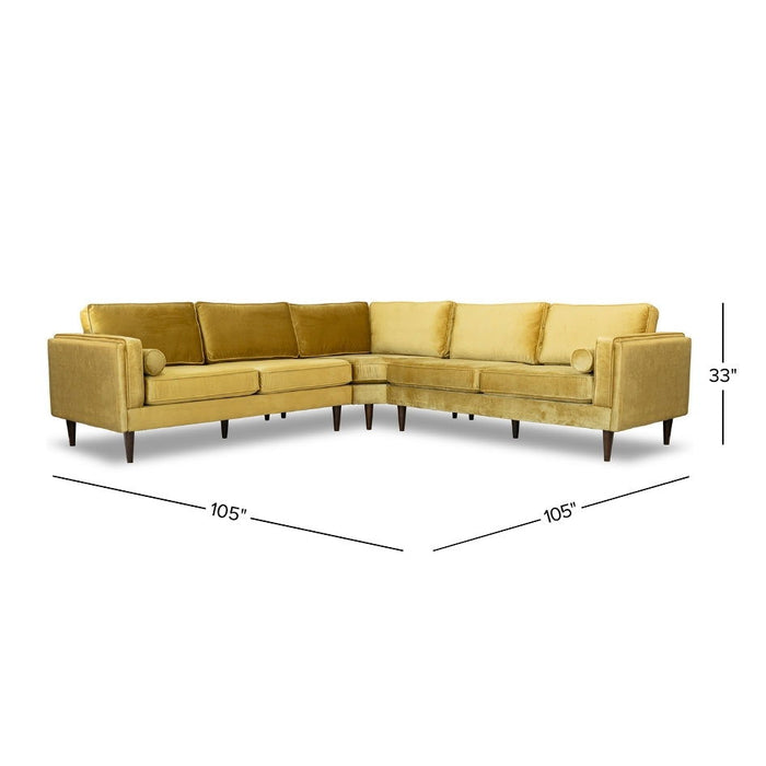 Amber - Velvet Corner Sectional Sofa