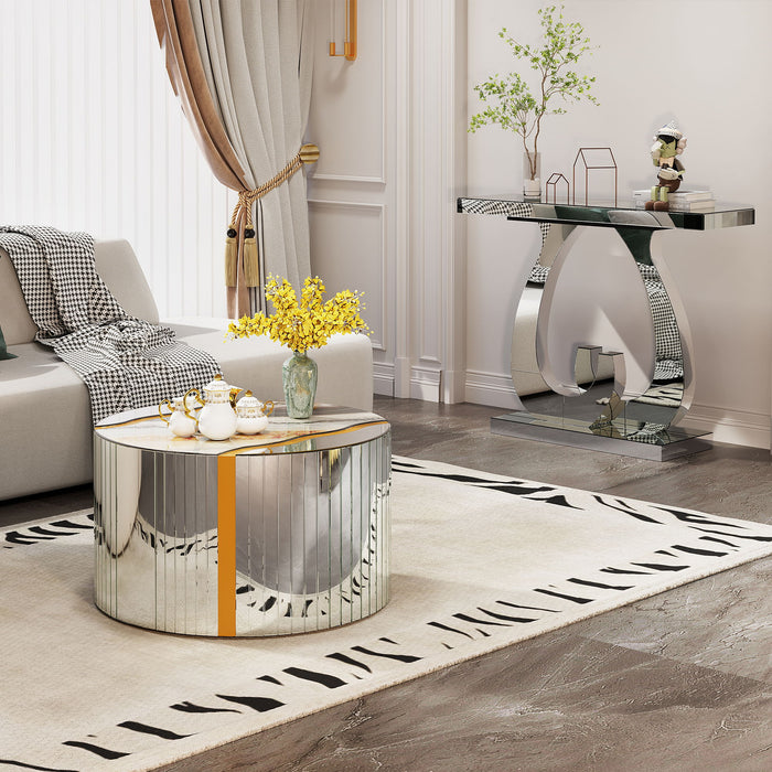 Round Mirror Coffee Table, Living Space Furniture