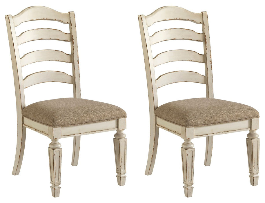Realyn - Chipped White - Dining Uph Side Chair (conjunto de 2) - Ladderback