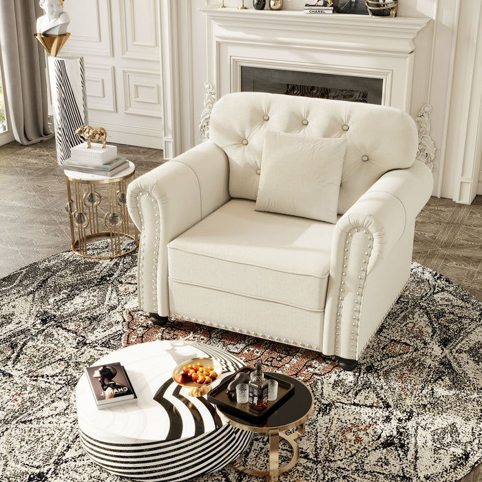 Sofa With Nailhead Trim And Rolled Armrests