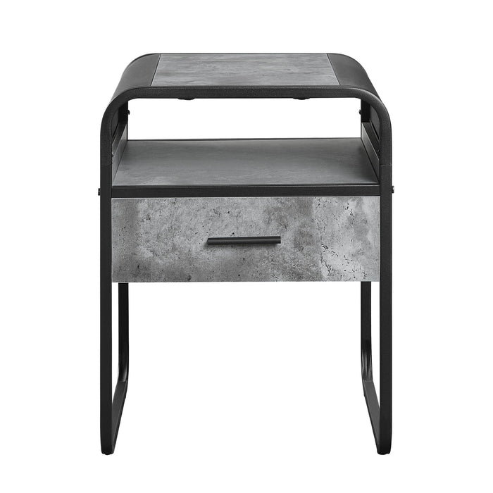 Raziela - End Table With Drawer - Black / Gray